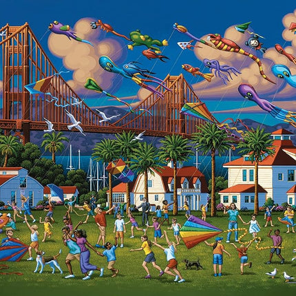 Buffalo Games - Gold - Eric Dowdle - Golden Gate Bridge - 500 Piece Jigsaw Puzzle for Adults - Challenging Puzzle Perfect for Game Nights