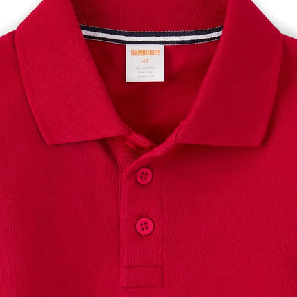 Gymboree Boys' and Toddler Long Sleeve Polo Shirt, Red 3-Pack, 12