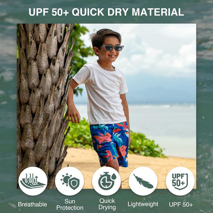 Kanu Surf Boys' Yolo Quick Dry UPF 50+ Beach Swim Trunk, Seaweeds Royal, 8