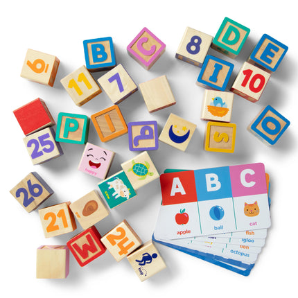 Melissa & Doug Ms. Rachel Bloques de Aprendizaje de Letras, Números y Juegos | Juguetes Educativos para Niños | Más de 18 meses - Certificado FSC