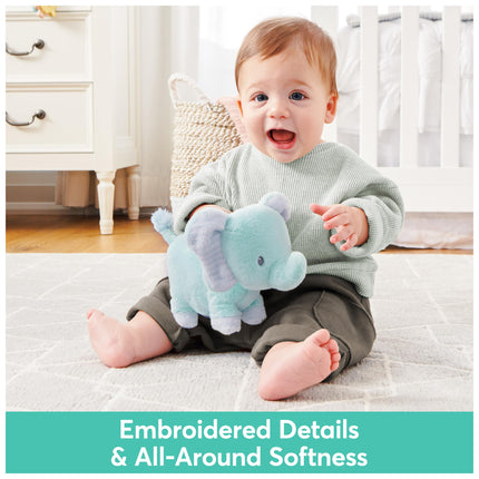 GUND Colección Baby Safari Friends Peluche Elefante con Sonajero, Juguete Sensorial de Peluche para Bebés y Recién Nacidos, Azul Turquesa, 17.78 cm
