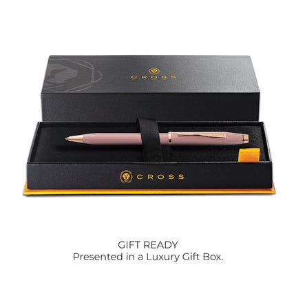 CROSS Century II AT0082-164 Twist-Action Lacquer Ballpoint Pen with Rose Gold Plated Appointments, includes Premium Gift Box and Black Cartridge, Medium Point, 1 Pack, ‎Smoky Pink
