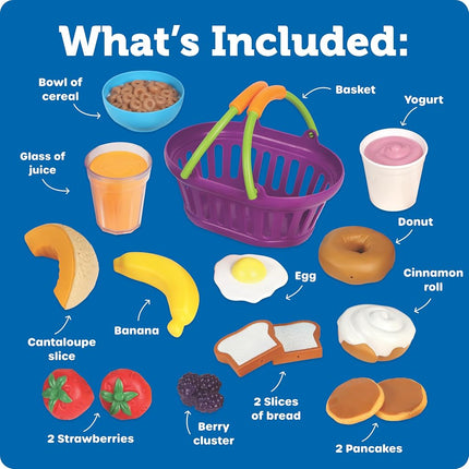 Learning Resources New Sprouts Breakfast Basket, Pretend Play Toy for Toddlers, Preschool Learning Toys, Kitchen Play Toys for Kids