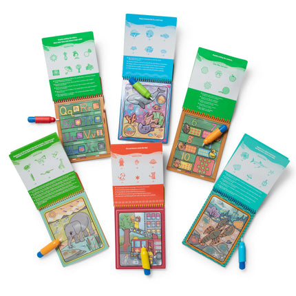 Melissa & Doug Water Wow! Paquete de 6: Animales, Vehículos, Abecedario, Números, Safari, Bajo el Mar