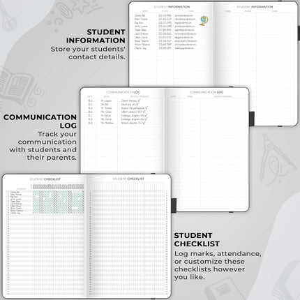 Clever Fox 2021 Teacher Planner – School Year Planner with Calendars & Lesson Plans – Teacher Plan Book for Classroom & Homeschool Organization - Undated, 7x10”, Hardcover (Black)