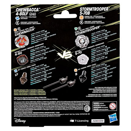 Hasbro Beyblade X and Star Wars Collab, Chewbacca 4-80LF vs. Stormtrooper 5-70B