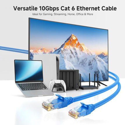 Cable Matters 10Gbps Snagless Cat 6 Ethernet Cable - 7ft, Cat 6 Cable, Cat6 Cord, Ethernet Cord, Black