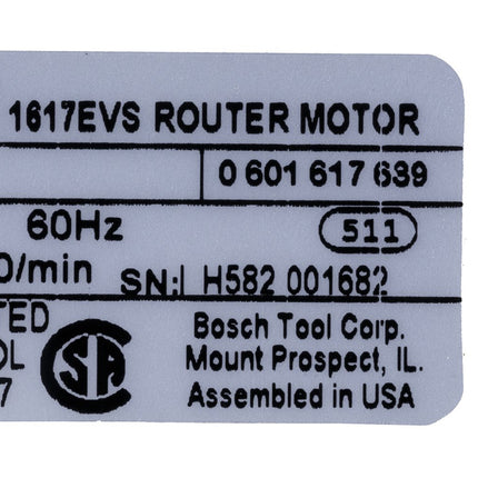 Bosch Parts 2610907629 Nameplate