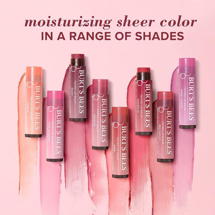 Burt's Bees Tinted Lip Balm Rose, Moisturising Lip Tint With Shea Butter, 100% Natural Origin, 4.25g