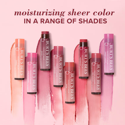 Burt's Bees Tinted Lip Balm Rose, Moisturising Lip Tint With Shea Butter, 100% Natural Origin, 4.25g