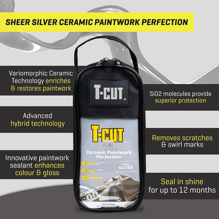 T-Cut 365 Paintwork Perfection Car Polish & Restorer Fast Seal Kit, Sheer Silver, 500ml