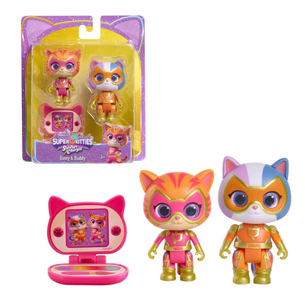 Just Play Disney Junior SuperKitties Su-Purr Charged Ensemble de figurines Ginny et Buddy, jouets pour enfants de 3 ans et plus