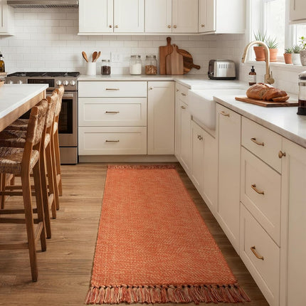 Collive Bathroom Rug 2' x 5', Terracotta Fall Washable Kitchen Runner Rugs