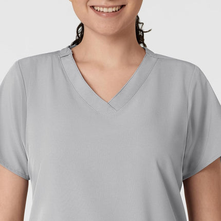 WonderWink W123 Women's 6255 Women's Basic V-Neck Top - Grey - X-Small