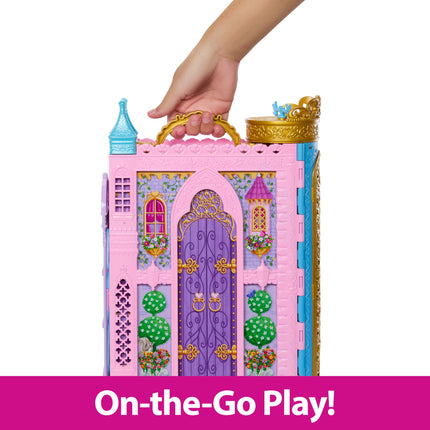 Mattel Disney Princess Closet Playset with 2 Fashions, 25 Accessories, Vanity, Dressing Room, Runway & Storage, Opens to 2 Feet, Movie-Inspired, HXC20, Gift Set Ready for the Ball