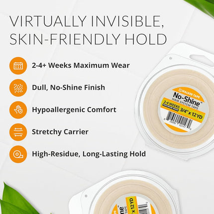 No Shine Bonding Double Sided Tape 3/4" x 12 Yard Hair System Roll by Walker Tape (WKR-NS-M2)