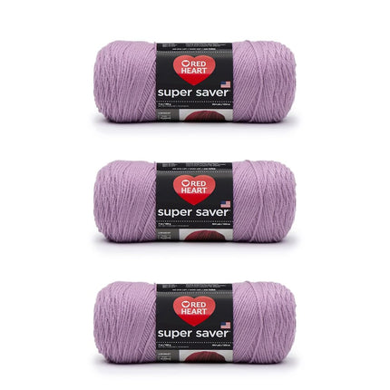 Red Heart Super Saver Pack of 3 - Orchid - 7oz/198g - Acrylic - 4 Medium (Worsted) - 364 Yards - Knitting, Crocheting, Crafts & Amigurumi