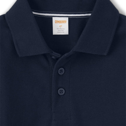 Gymboree Boys and Toddler Short Sleeve Polo Shirt, Navy Slate, 6