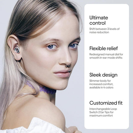 Loop Switch 2 Adjustable Ear Plugs - 3 Modes for Ultimate Control