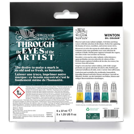 Winsor & Newton Winton Oil Color Paint Set, Seascape, 5 x 37ml Tubes