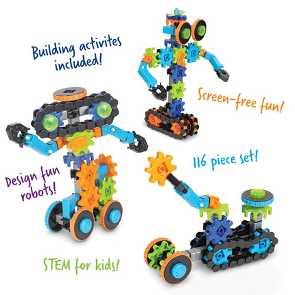 Learning Resources Gears! Gears! Gears! Robots in Motion, Ages 5+, STEM Robot Building Toy, 116-Piece Set, Moving Construction Kit