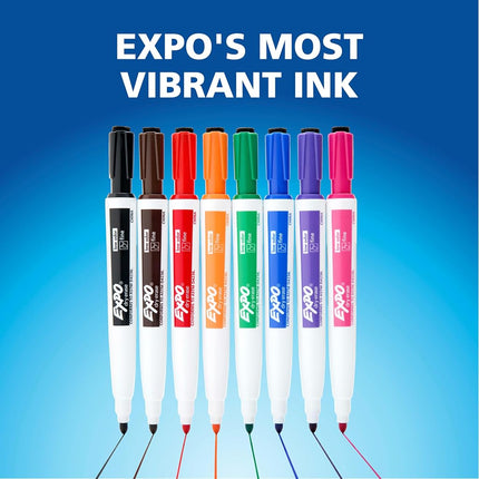 Expo Magnetic Dry Erase Markers with Eraser, Fine Tip, Black, 4 Count