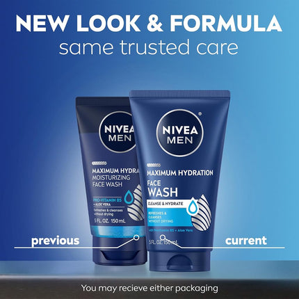 Nivea for Men Face Wash Cleans and Moisturizing with Menthol and Vitamin E, 5 Ounce Tube