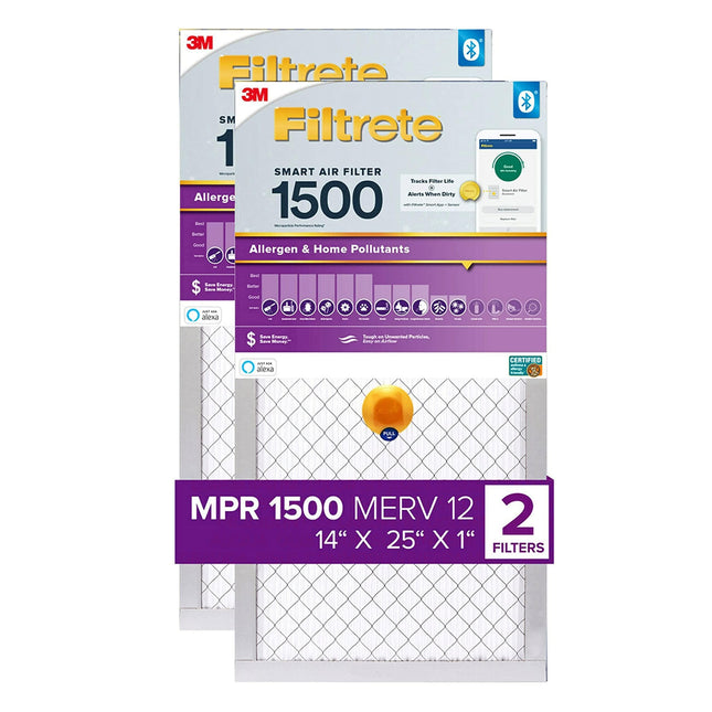 Filtrete 14x25x1 AC Furnace SMART Air Filter, MERV