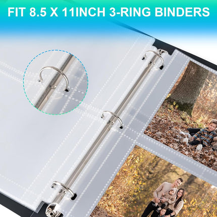 100 Pack 5 x 7 Photo Sleeves for 3 Ring Binder(200 Pictures)