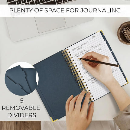 Aesthetic Thick Spiral Notebook With Tabs - Premium Journal For Women Size B5 - College Ruled Note Book With 300 Lined Pages and Dividers - Perfect For Writing And Staying Organized at Work or School