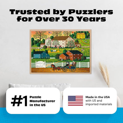 Buffalo Games – 300 Charles Wysocki: Hi Neighbor Oversized Piece Jigsaw Puzzle Larger Shapes - Great for Adults, Seniors, Family, Kids, Easy to Grip