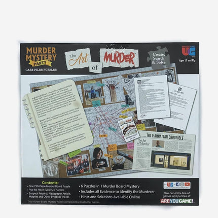 Murder Mystery Party Case File Puzzle The Art of Murder, 1000 Piece Puzzle, for Ages 14+, Solve Crime with Evidence, Includes Poster, Fun Family & Friends Activity