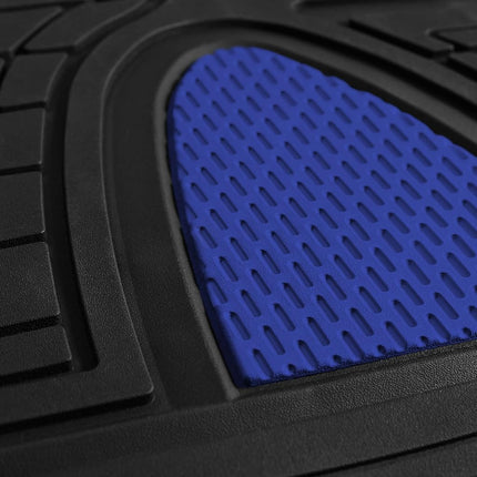 FH Group Car Floor Mats - Heavy-Duty Rubber Floor Mats for Cars, Universal Fit Full Set, Trimmable Automotive Floor Mats, Climaproof Floor Mats for Most Sedan, SUV, Truck Floor Mats Blue