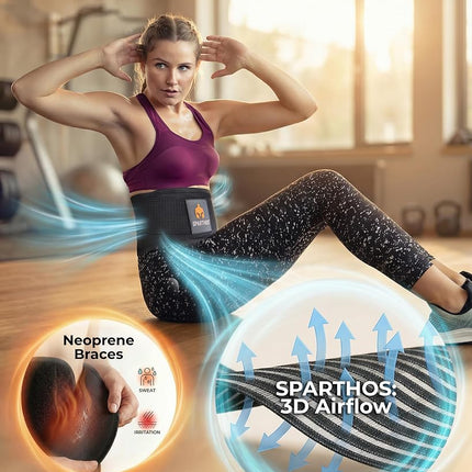 Back Brace by Sparthos - Immediate Relief for Back Pain, Herniated Disc, Sciatica, Scoliosis and More! - Breathable Mesh Design with Lumbar Pad - Adjustable Support Straps - Lower Back Belt [L]