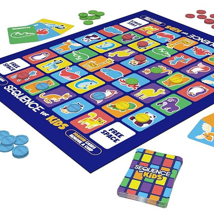 SEQUENCE for Kids - The 'No Reading Required' Strategy Game | Match 4 Symbols in a Row to Win! | Kids Board Games | 2-4 Players Ages 4+