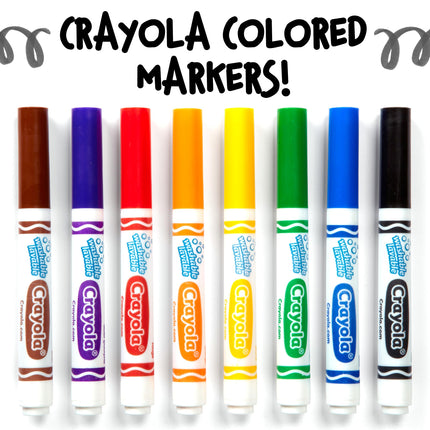 Marcadores lavables negros de Crayola, de trazo grueso, 12 unidades
