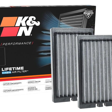 K&N Cabin Air filter compatible with Jeep Wrangler JL 2.0 & 3.6 2018- (set of 2 pieces) (VF2064), White