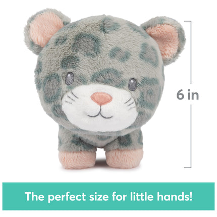 GUND Baby Safari Friends Colección de peluches de leopardo con sonajero, juguete sensorial de peluche para bebés y recién nacidos, gris/rosa, 17,78 cm