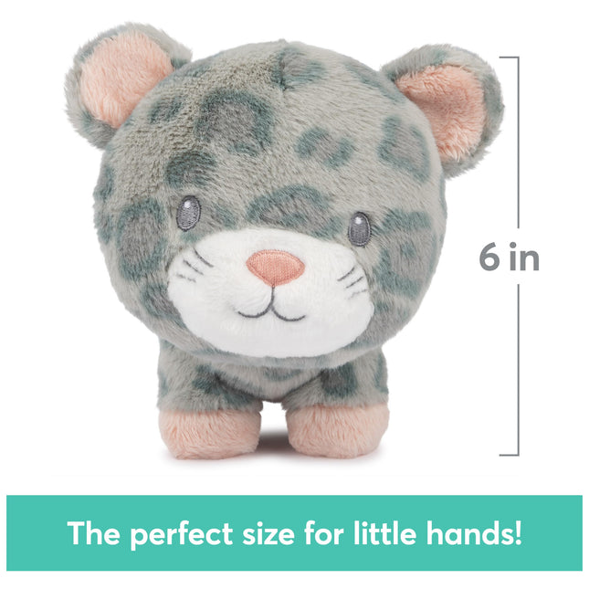 GUND Baby Safari Friends Colección de peluches de leopardo con sonajero, juguete sensorial de peluche para bebés y recién nacidos, gris/rosa, 17,78 cm