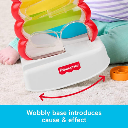 Fisher-Price Baby & Toddler Toy Drop Through Rock-a-Stack, Coin Drop Activity for Developmental Play Infants Ages 9+ Months, JLB81
