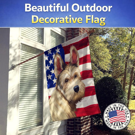 Caroline's Treasures CK6432CHF Berger Picard Dog American Flag Flag Canvas House Size, Large, multicolor