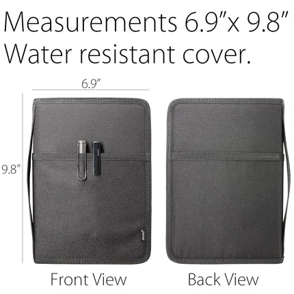 diodrio A5 Zipper Journal Notebook Cover with YKK for Moleskine Cahier LEUCHTTURM Journals Planners Sketchbook, Water Resistant, Refillable, Inner Pockets, Black DDNC-M3-ZIP Medium