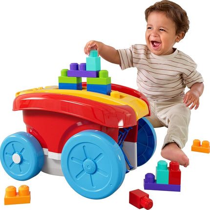 MEGA BLOKS First Builders Toddler Building Toy with 20 Pieces and Built-In Storage Collectible Blocks, Red, Children 1 Year and Up