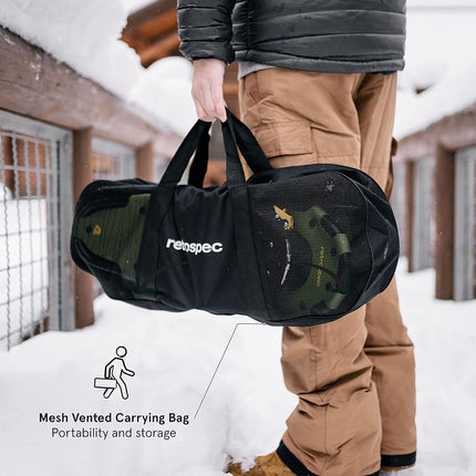 Retrospec Drifter Snowshoe for Men & Women - Aluminum Frames & a Double-Rachet Binding System - Lightweight All Terrain Snow Shoes with Heel Lifters & Pivot System - 30" Black Ice