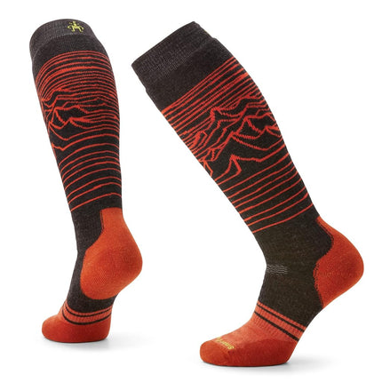 Chaussettes de snowboard Smartwool Full Cushion Iguchi Pattern OTC, CHARBON, Large