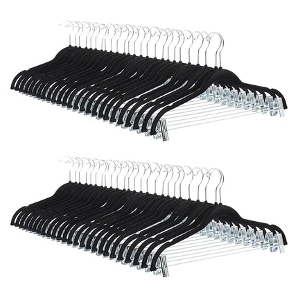 Amazon Basics Velvet Skirt Hangers with Clips, 50-