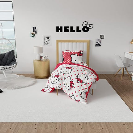 Franco Comforter and Sheet Set, Microfiber, Hello Kitty, 5 Piece Twin Size