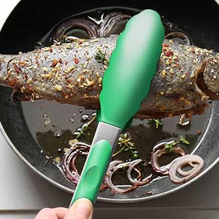 Lot de 2 pinces de cuisine en silicone – 23 cm et 30 cm, résistantes à la chaleur jusqu'à 260 °C, compatibles avec les ustensiles de cuisson antiadhésifs, embouts en silicone ondulés, sans BPA, anneau de verrouillage et de suspension, turquoise