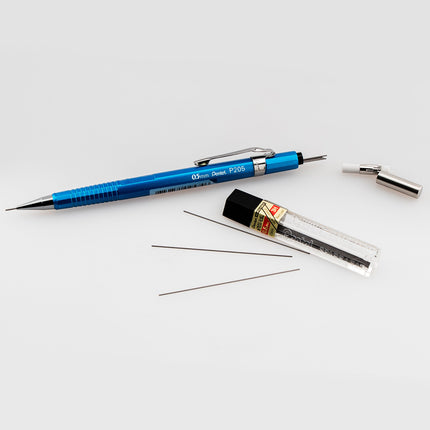 Pentel Sharp Mechanical Pencil (0.5mm) Metallic Barrels, Assorted Barrel Colors (MC/MV), 2-Pk (P205MBP2M1)