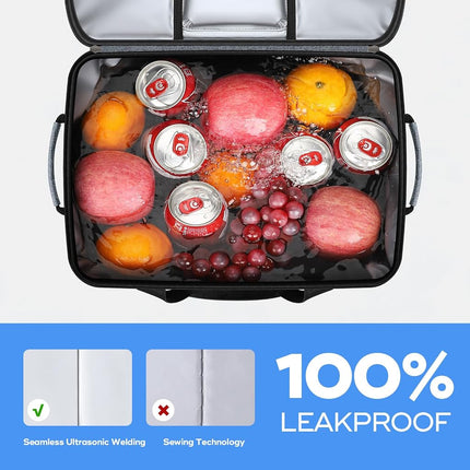 Maelstrom Soft Cooler Bag, Collapsible Leakproof Cooler for 55 Cans � Portable Ice Chest for Camping, Beach, Road Trips & Grocery Shopping, Gray